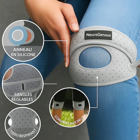 Rodillera rotuliana NeuroGenoux: realinea la articulación de la rodilla durante el movimiento