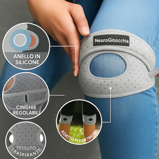 Rodillera rotuliana NeuroGenoux: realinea la articulación de la rodilla durante el movimiento