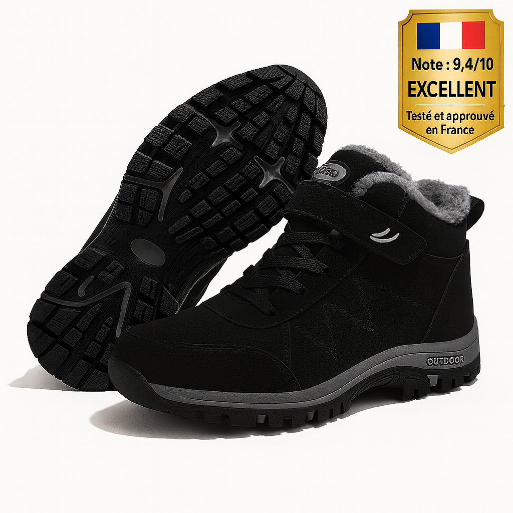 Botte ergonomique à scratch avec espace généreux pour les orteils et le talon -OrthoMotion