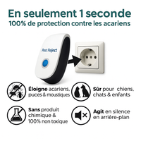 Pest Reject | Ultrasons contre les acariens, les puces, les punaises de lit, les mites et les moustiques