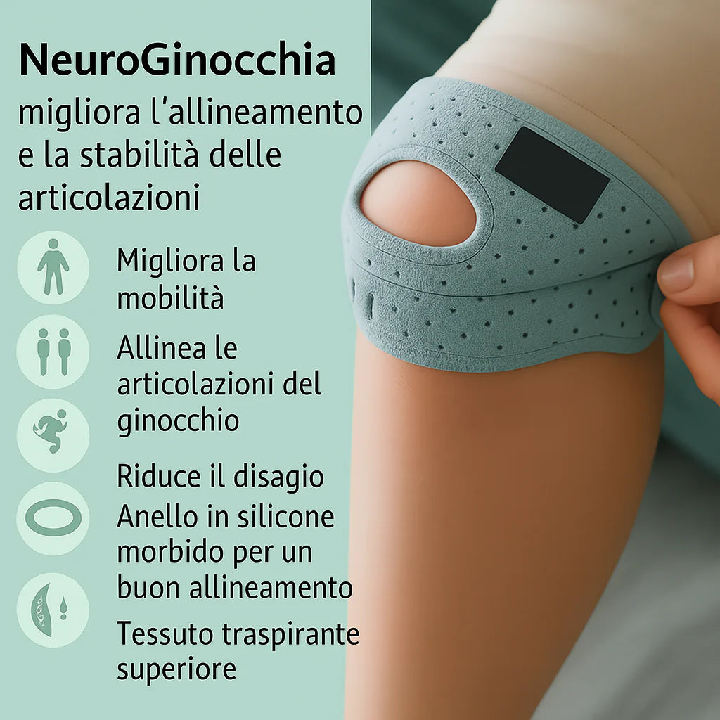 Rodillera rotuliana NeuroGenoux: realinea la articulación de la rodilla durante el movimiento